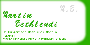 martin bethlendi business card